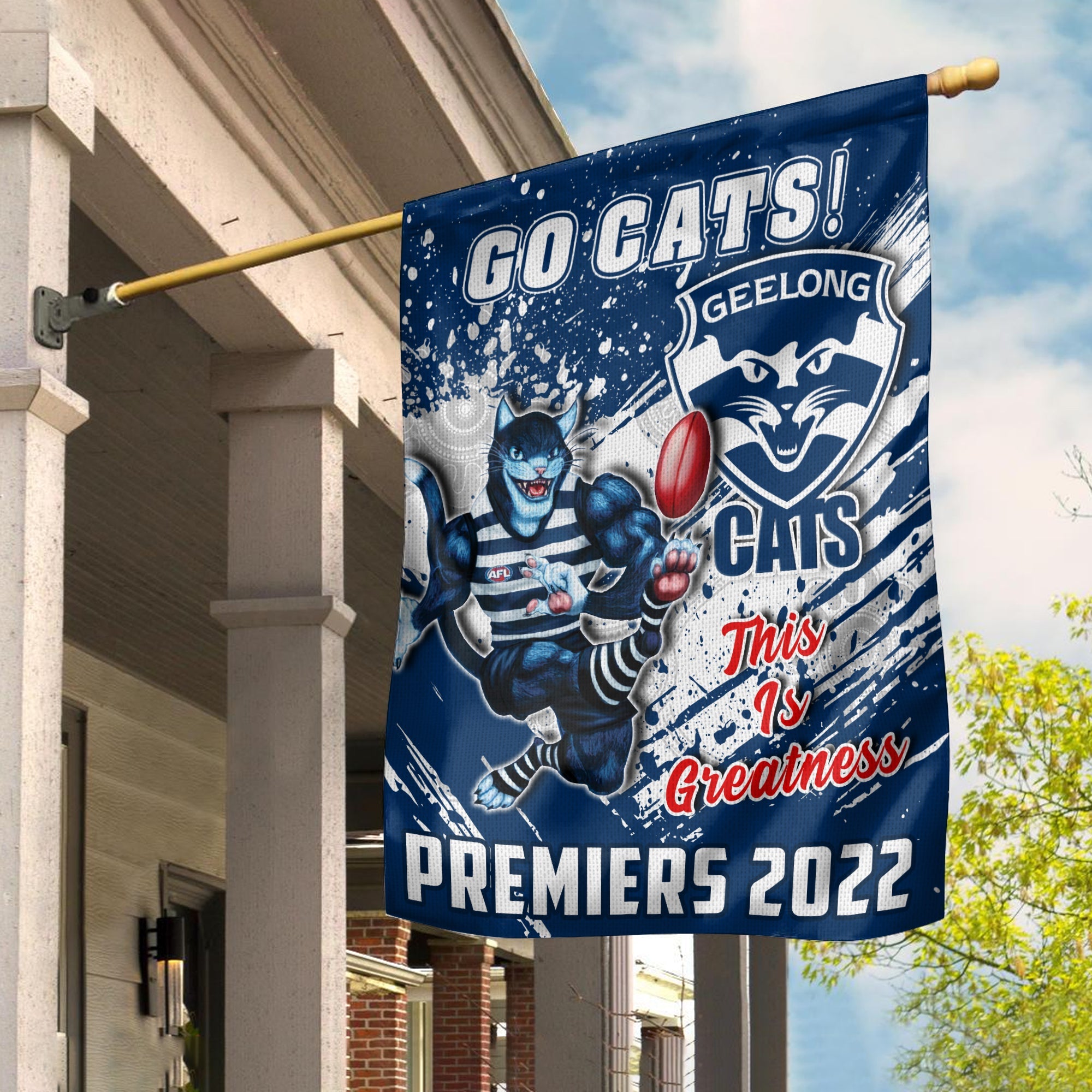 geelong-football-flag-premiers-2022-aboriginal-art-go-cats