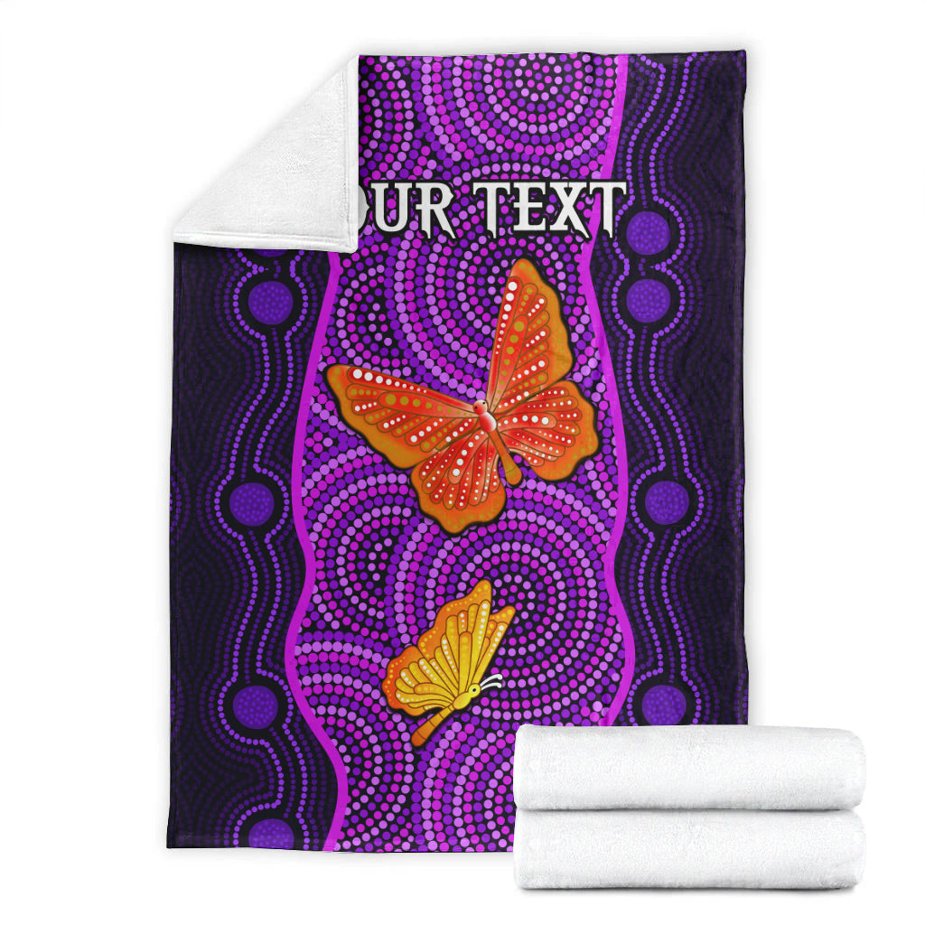 custom-personalised-aboriginal-dot-premium-blanket-butterfly-natural-beauty