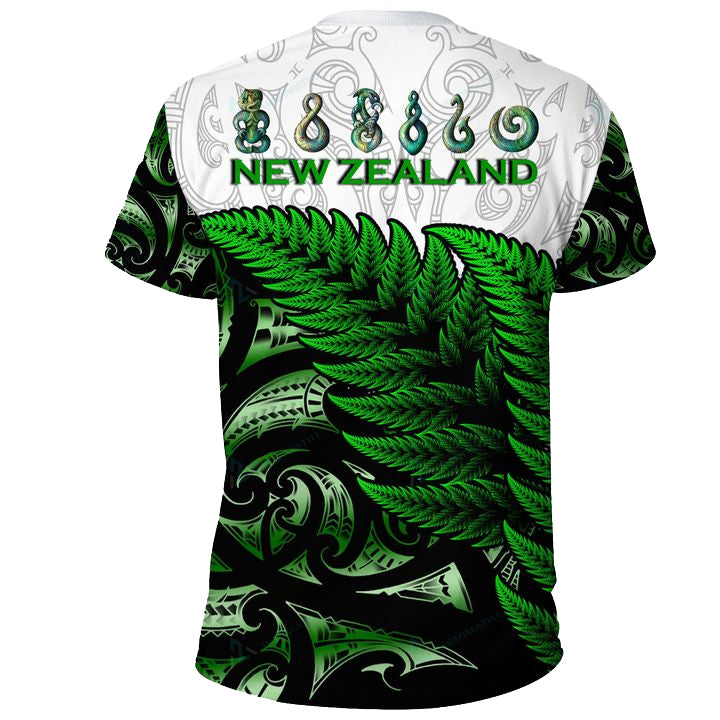 custom-personalised-aotearoa-sherpa-t-shirt-maori-fern-green