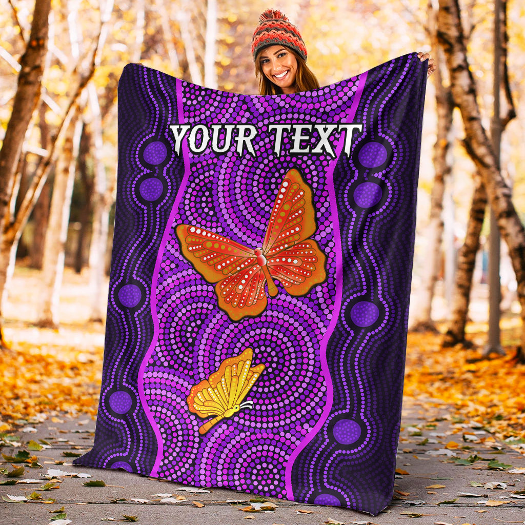 custom-personalised-aboriginal-dot-premium-blanket-butterfly-natural-beauty