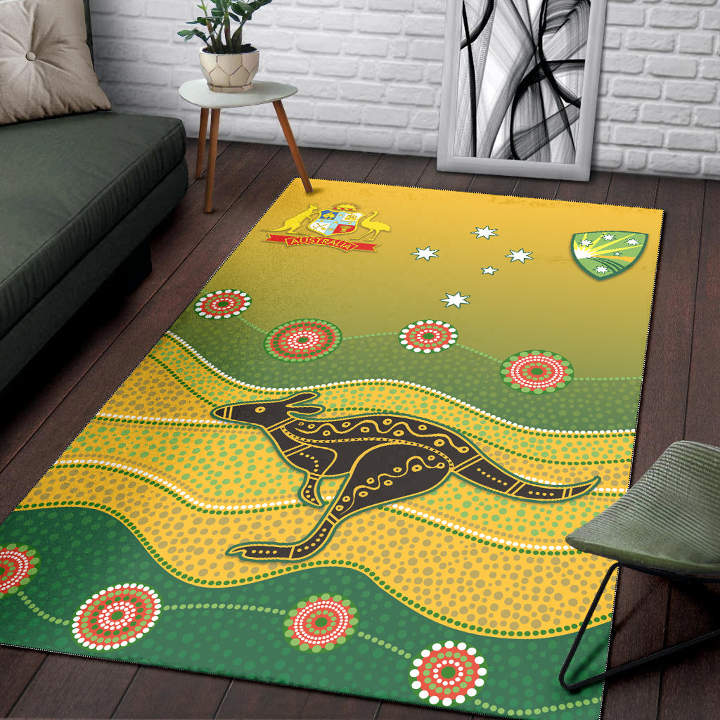 cricket-australia-area-rug-indigenous-kangaroo