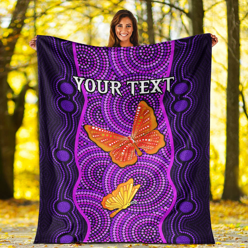 custom-personalised-aboriginal-dot-premium-blanket-butterfly-natural-beauty