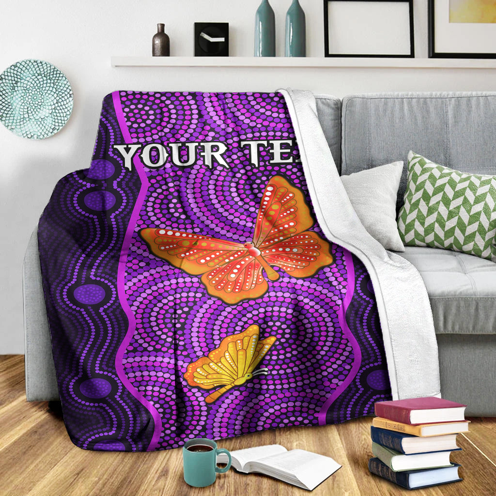 custom-personalised-aboriginal-dot-premium-blanket-butterfly-natural-beauty