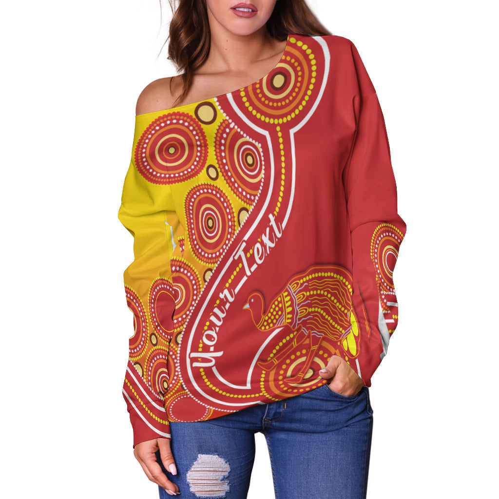 custom-personalised-king-island-off-shoulder-sweater-emu-aboriginal-tasmania-australia