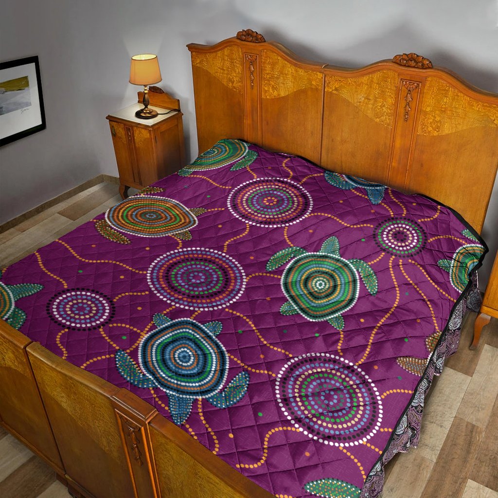 premium-quilts-aboriginal-turtle-purple-australia-dot-patterns