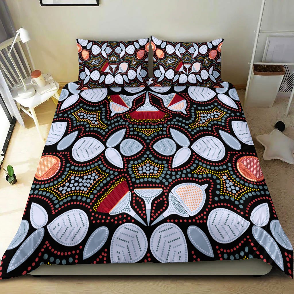 aboriginal-bedding-set-aboriginal-eucalyptus-seamless-pattern