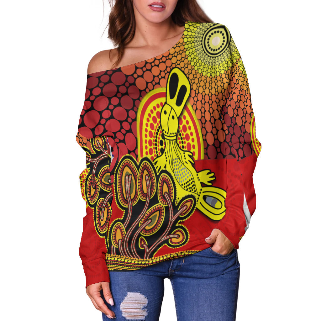 custom-personalised-aboriginal-platypus-off-shoulder-sweater-tree-on-the-hill-sunshine