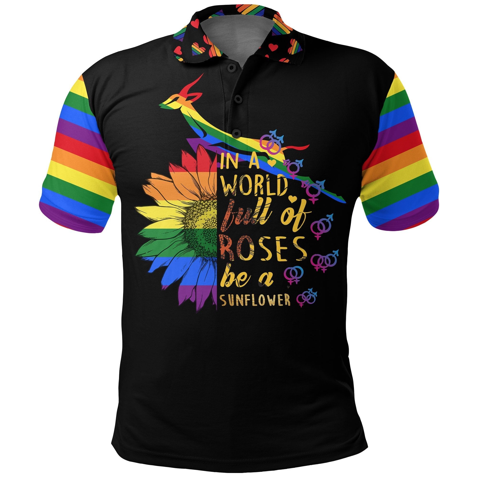 south-africa-lgbt-polo-shirt-in-a-world-full-of-roses-be-a-sunflower