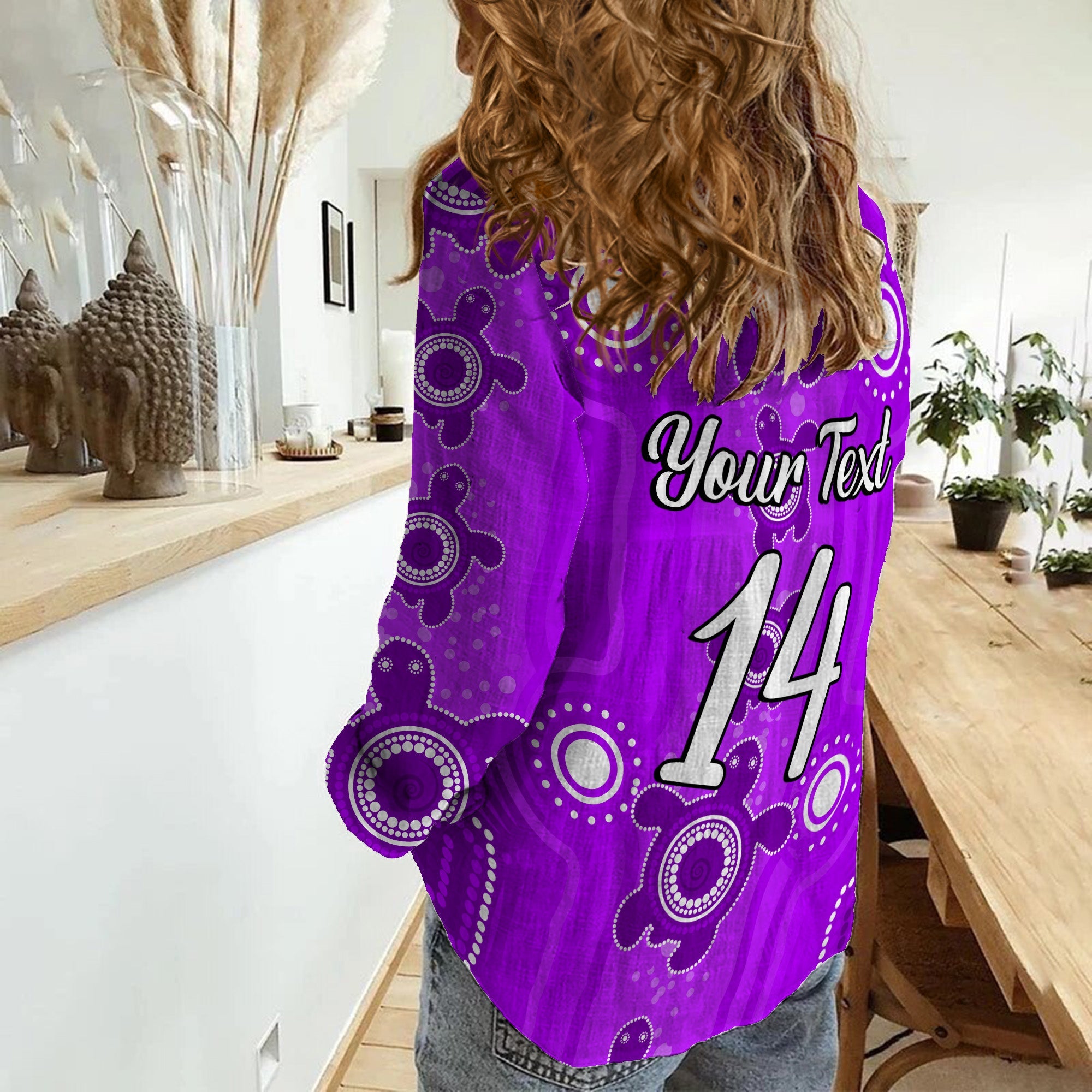 custom-text-and-number-women-casual-shirt-aussie-aboriginal-sea-turtle-ver03