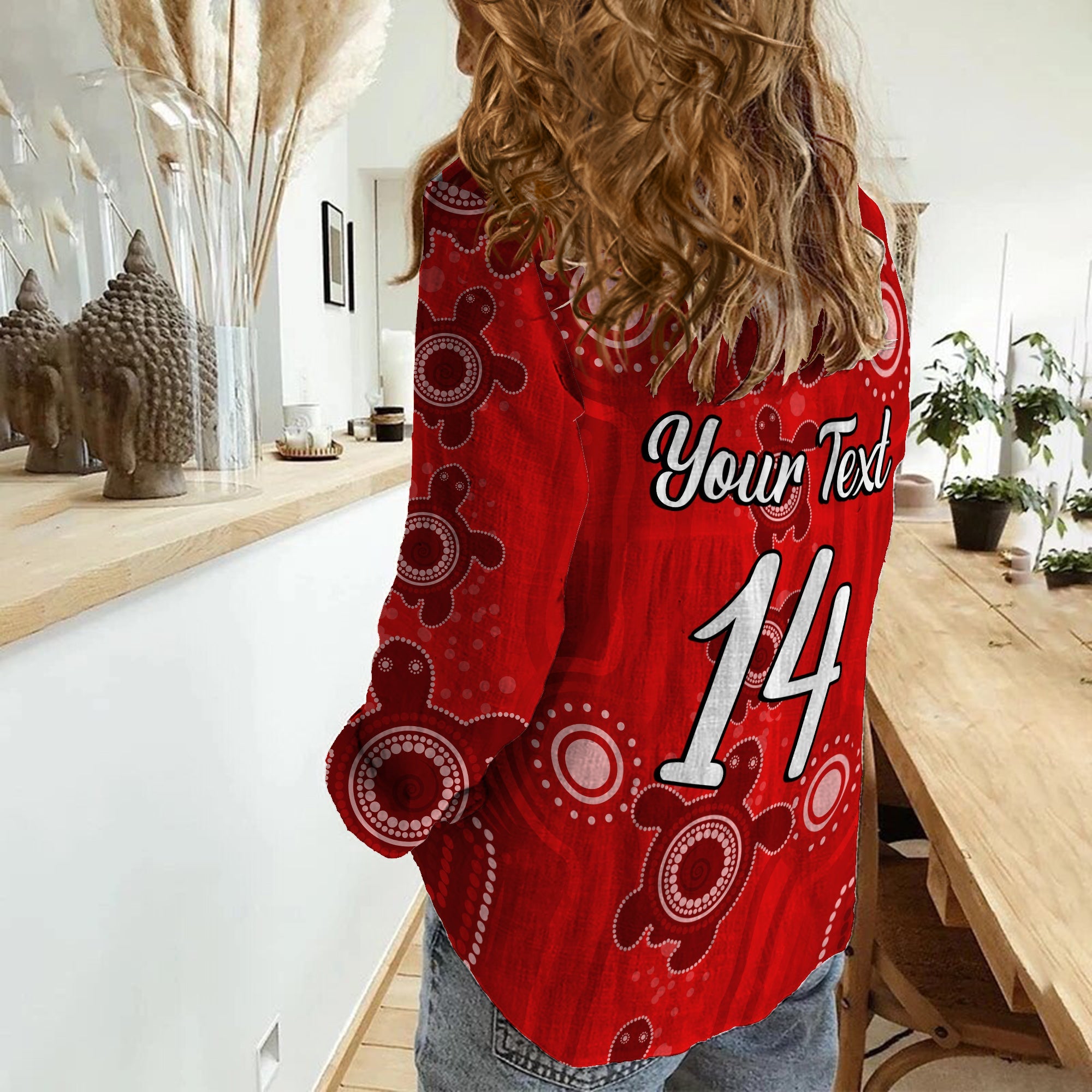 custom-text-and-number-women-casual-shirt-aussie-aboriginal-sea-turtle-ver04