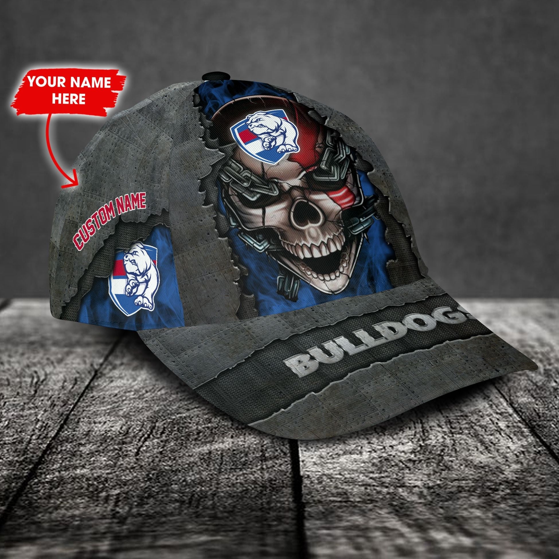 western-bulldogs-football-club-3d-metal-skull-personalized-classic-cap-02