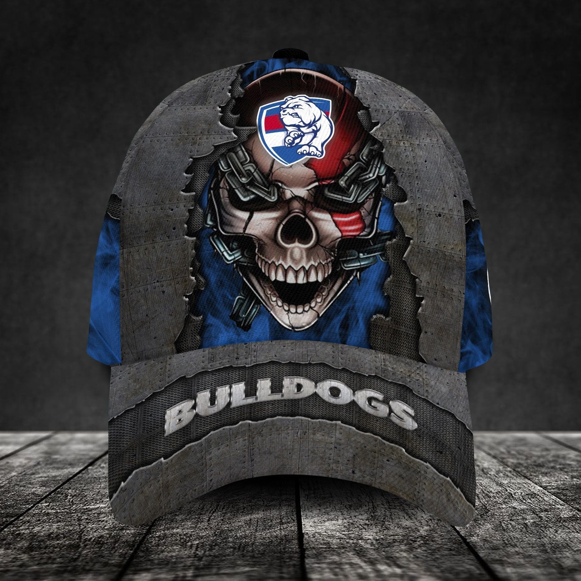 western-bulldogs-football-club-3d-metal-skull-personalized-classic-cap-02