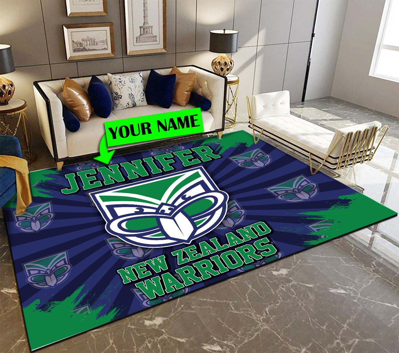 personalized-new-zealand-warriors-rug-logo