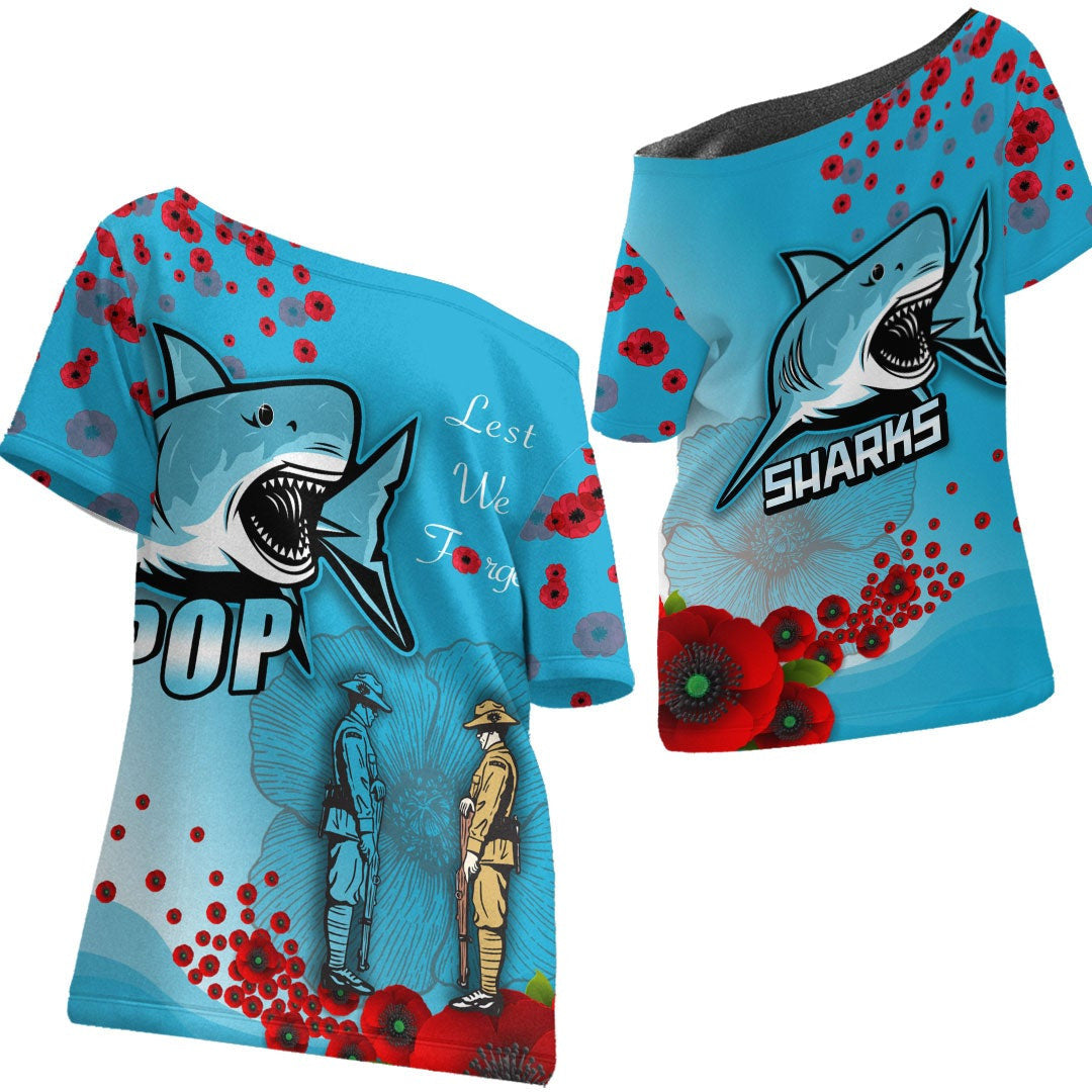 vibehoodie-shirt-cronulla-sutherland-sharks-anzac-day-lest-we-forget-rugby-team-off-shoulder-t-shirt