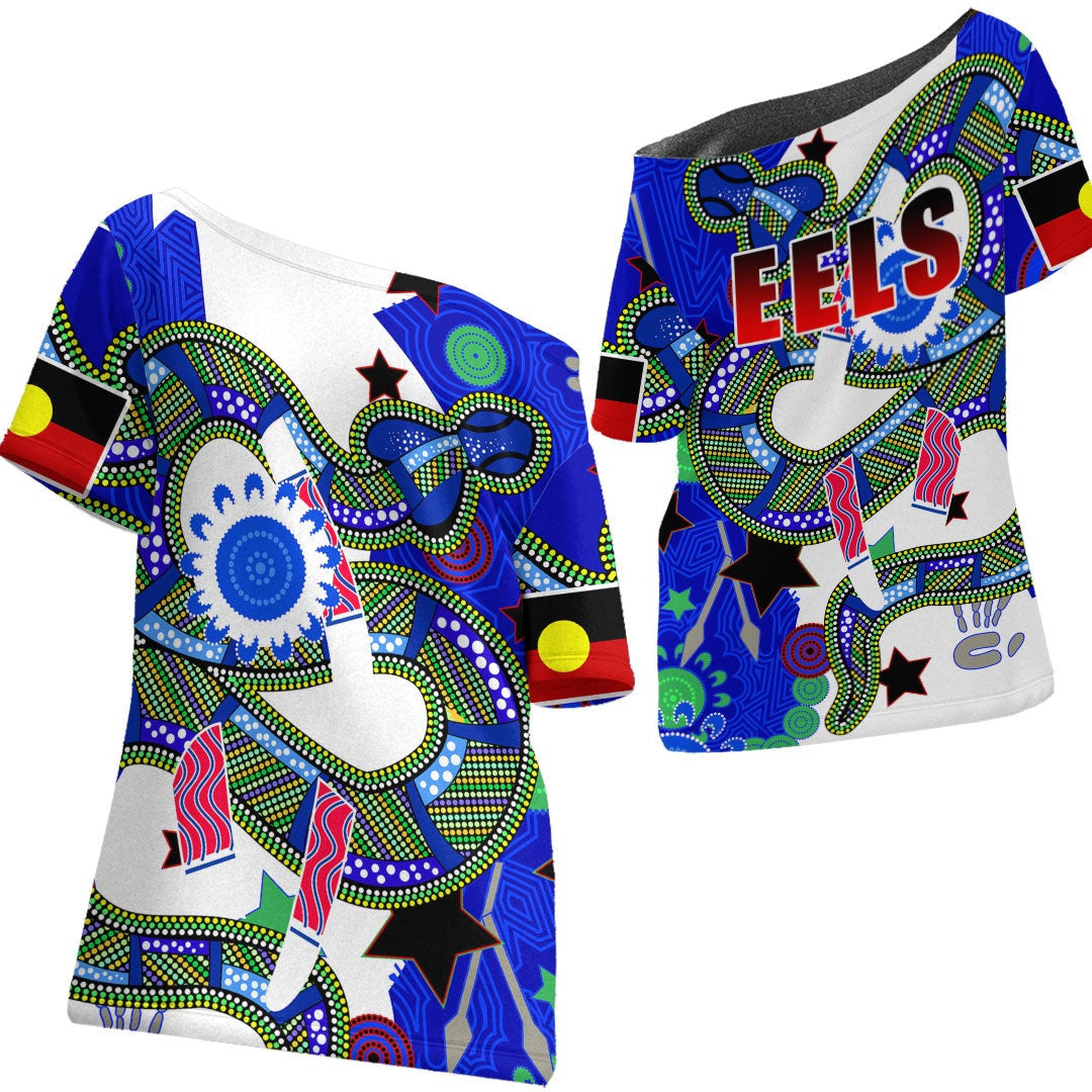 vibehoodie-shirt-parramatta-eels-naidoc-blue-rugby-team-off-shoulder-t-shirt