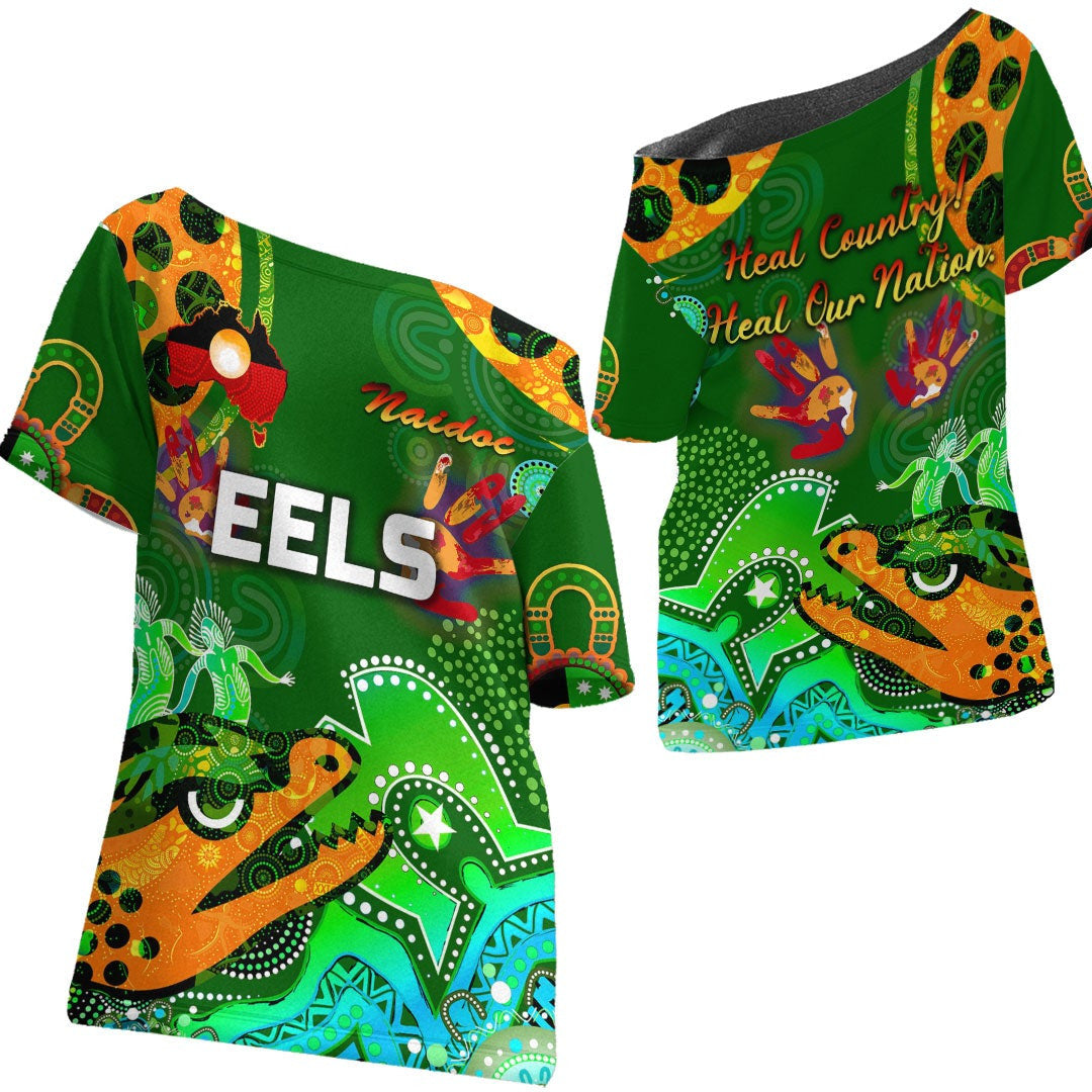 vibehoodie-shirt-parramatta-eels-indigenous-naidoc-green-rugby-team-off-shoulder-t-shirt