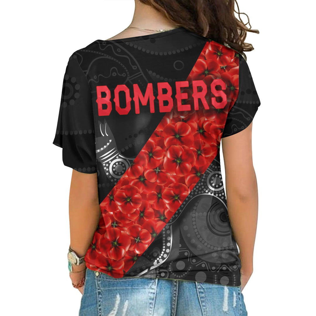 vibehoodie-shirt-essendon-bombers-indigenous-poppy-flower-football-team-one-shoulder-shirt