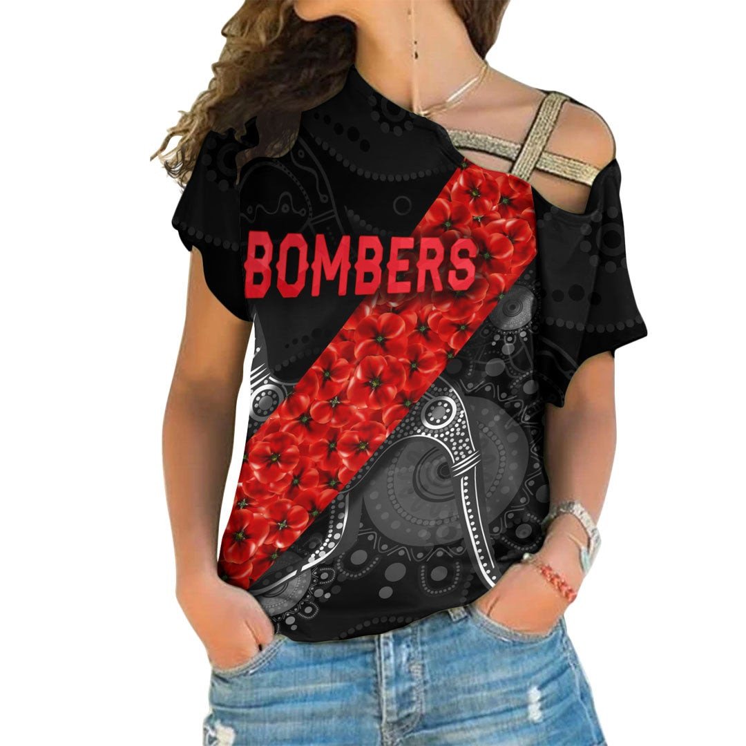 vibehoodie-shirt-essendon-bombers-indigenous-poppy-flower-football-team-one-shoulder-shirt