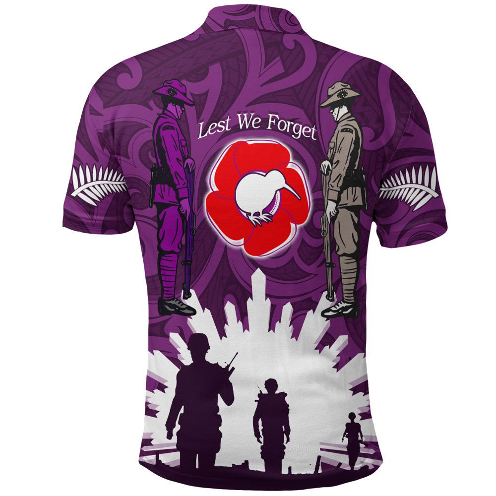 1stheworld-clothing-new-zealand-anzac-walking-in-the-sun-purple-polo-shirt