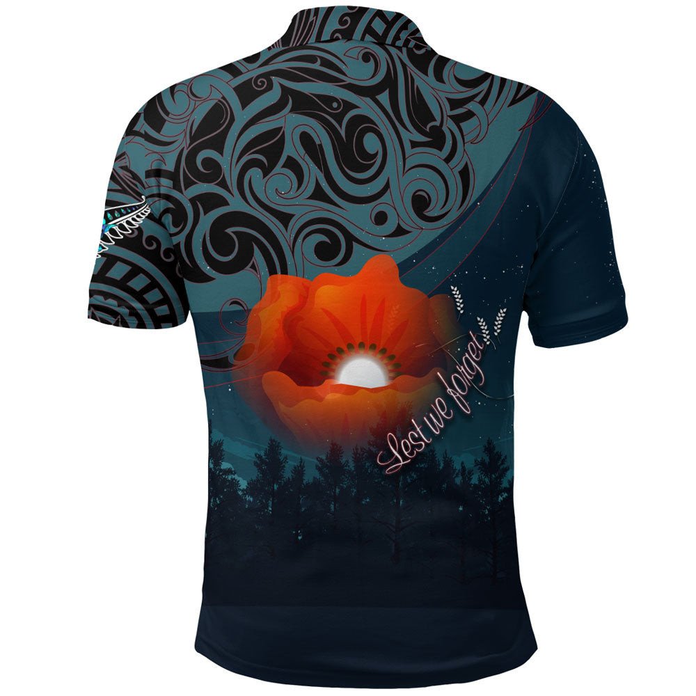 1stheworld-clothing-new-zealand-paua-silver-fern-poppy-polo-shirt