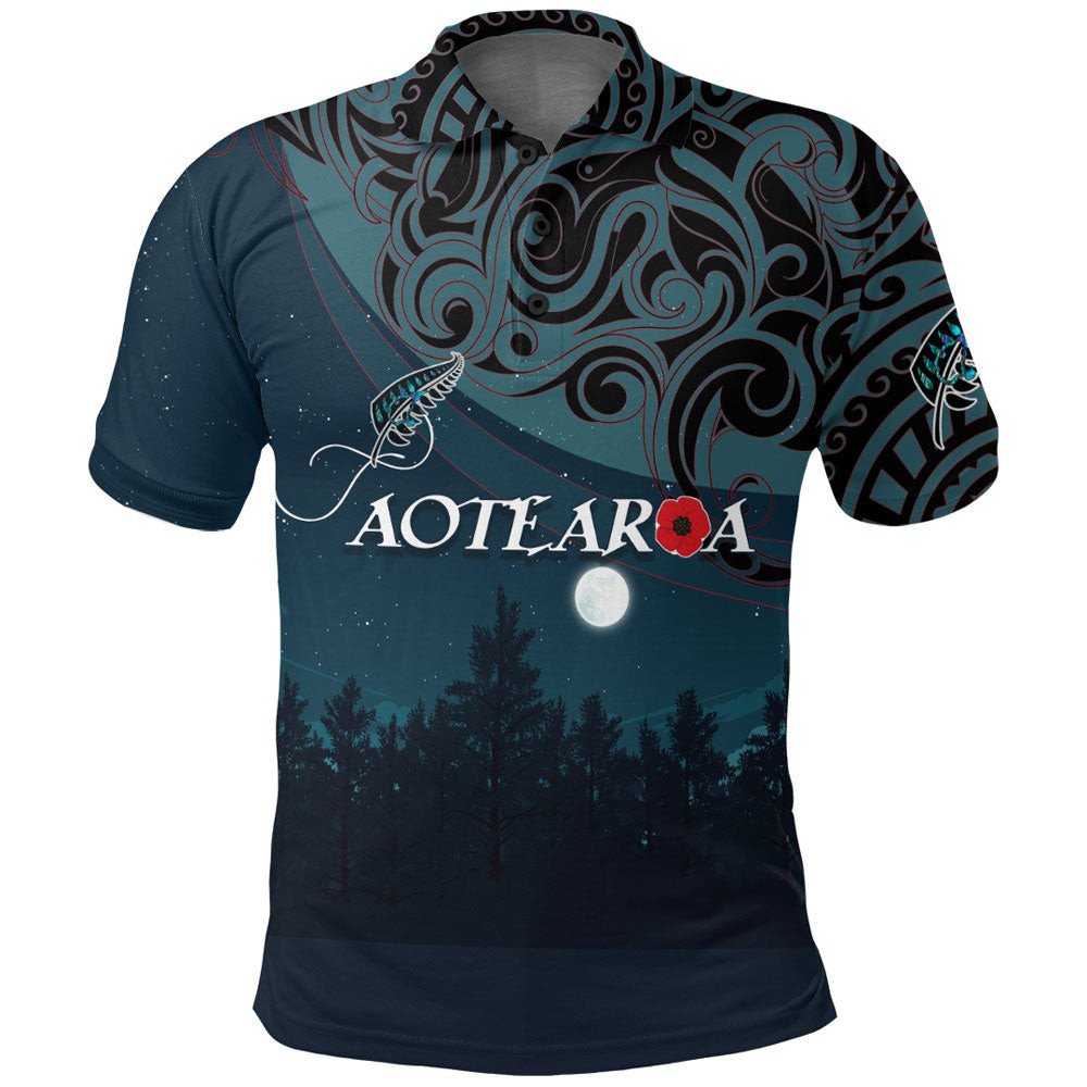 1stheworld-clothing-new-zealand-paua-silver-fern-poppy-polo-shirt