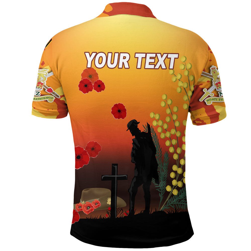 1stheworld-clothing-custom-australia-anzac-lest-we-forget-2022-orange-polo-shirt