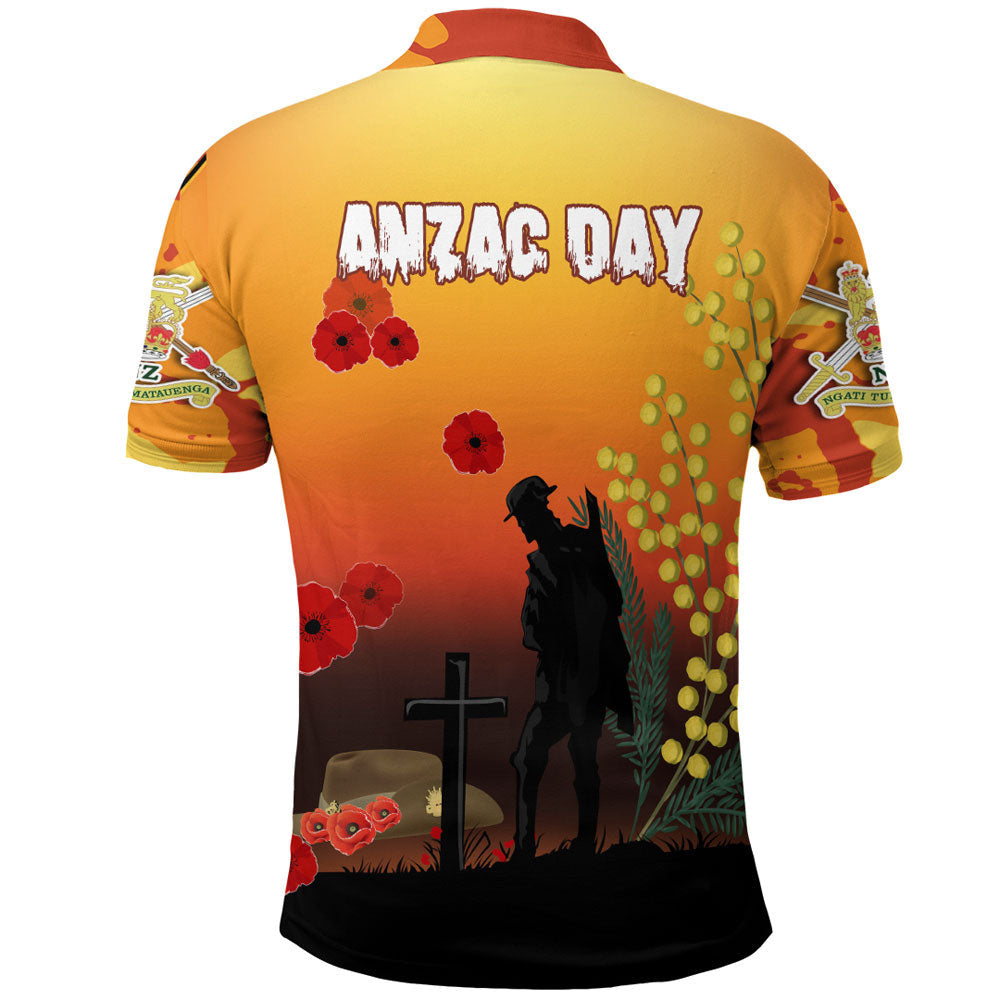 1stheworld-clothing-australia-anzac-lest-we-forget-2022-orange-polo-shirt