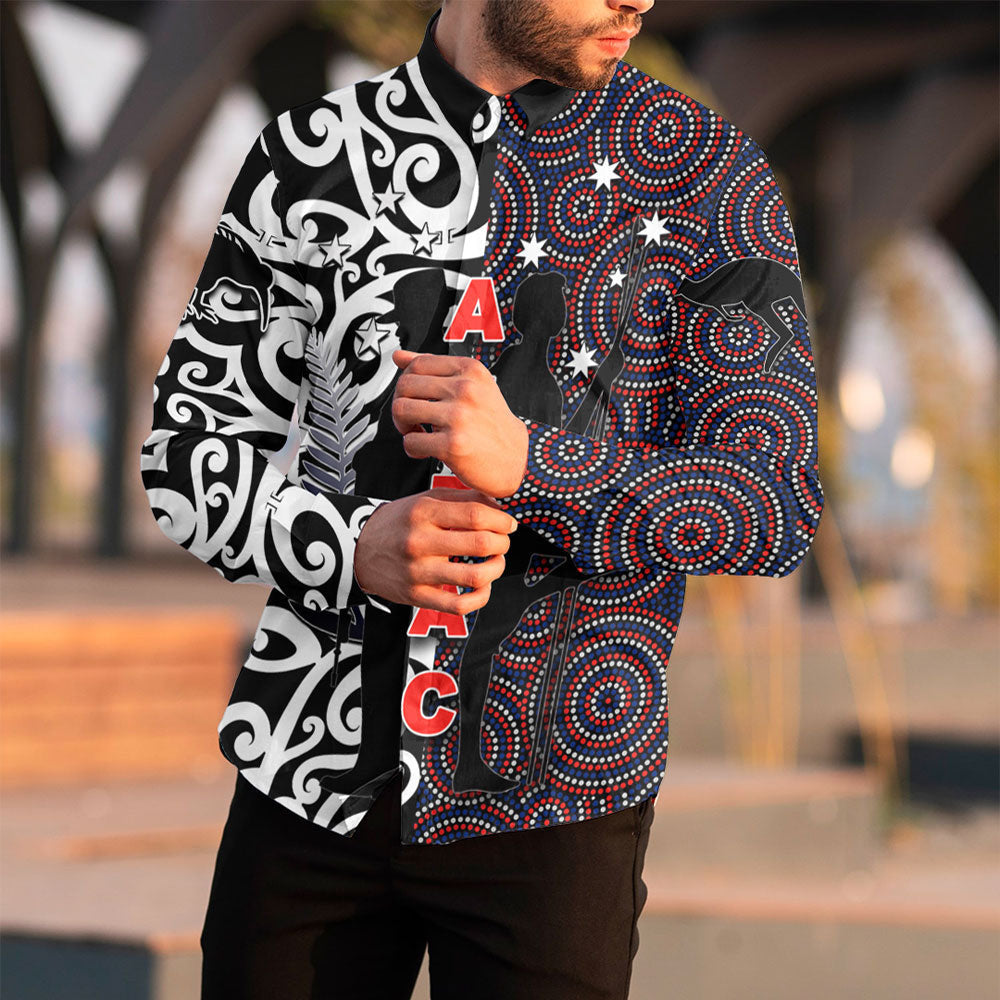 vibehoodie-clothing-anzac-day-kangaroo-aboriginal-kiwi-maori-long-sleeve-button-shirt