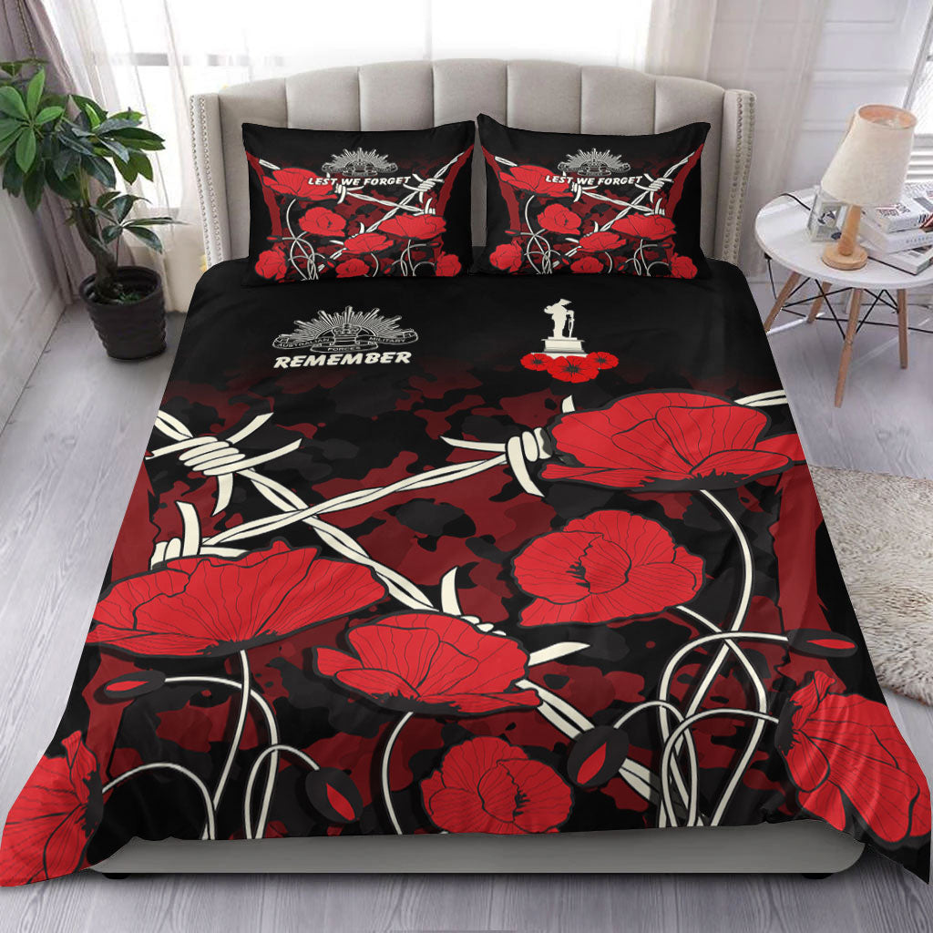 vibehoodie-bedding-set-anzac-day-camouflage-poppy-barbed-wire-bedding-set