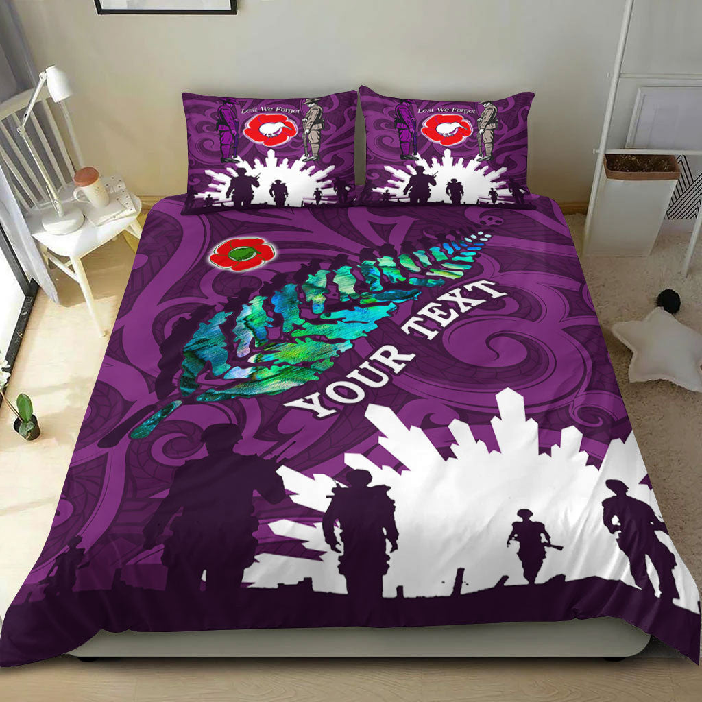 vibehoodie-bedding-set-custom-new-zealand-anzac-walking-in-the-sun-purple-bedding-set