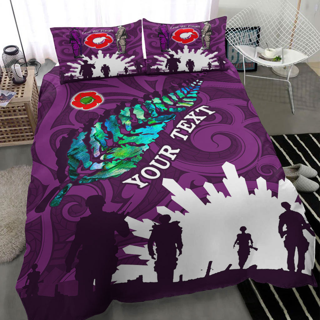 vibehoodie-bedding-set-custom-new-zealand-anzac-walking-in-the-sun-purple-bedding-set