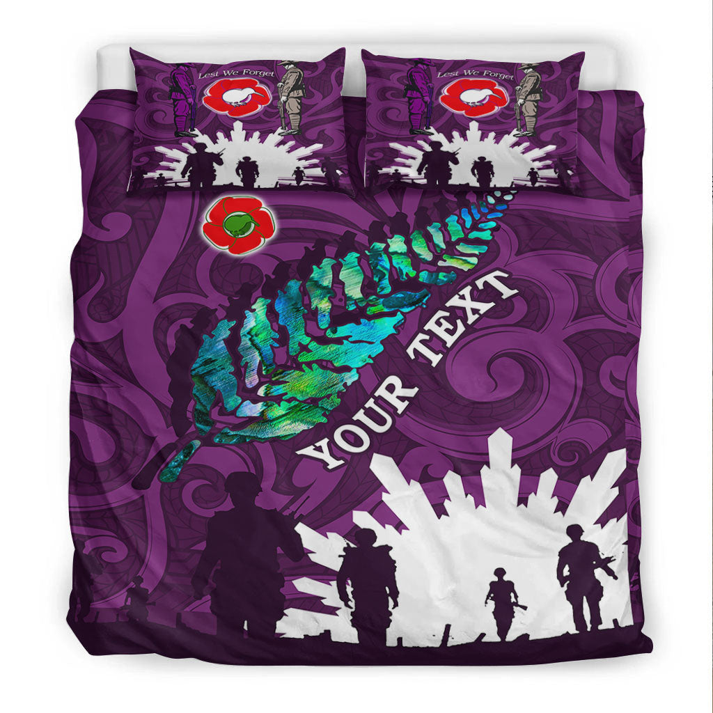 vibehoodie-bedding-set-custom-new-zealand-anzac-walking-in-the-sun-purple-bedding-set