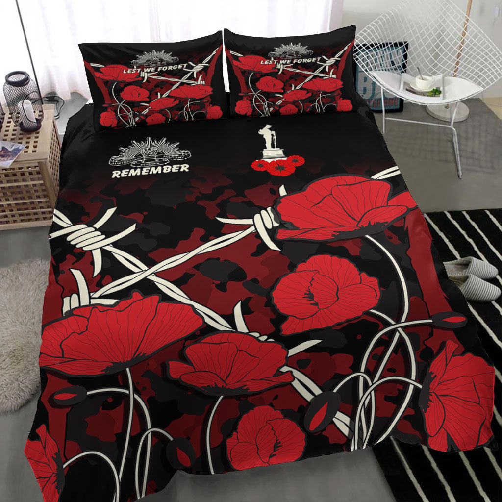 vibehoodie-bedding-set-anzac-day-camouflage-poppy-barbed-wire-bedding-set