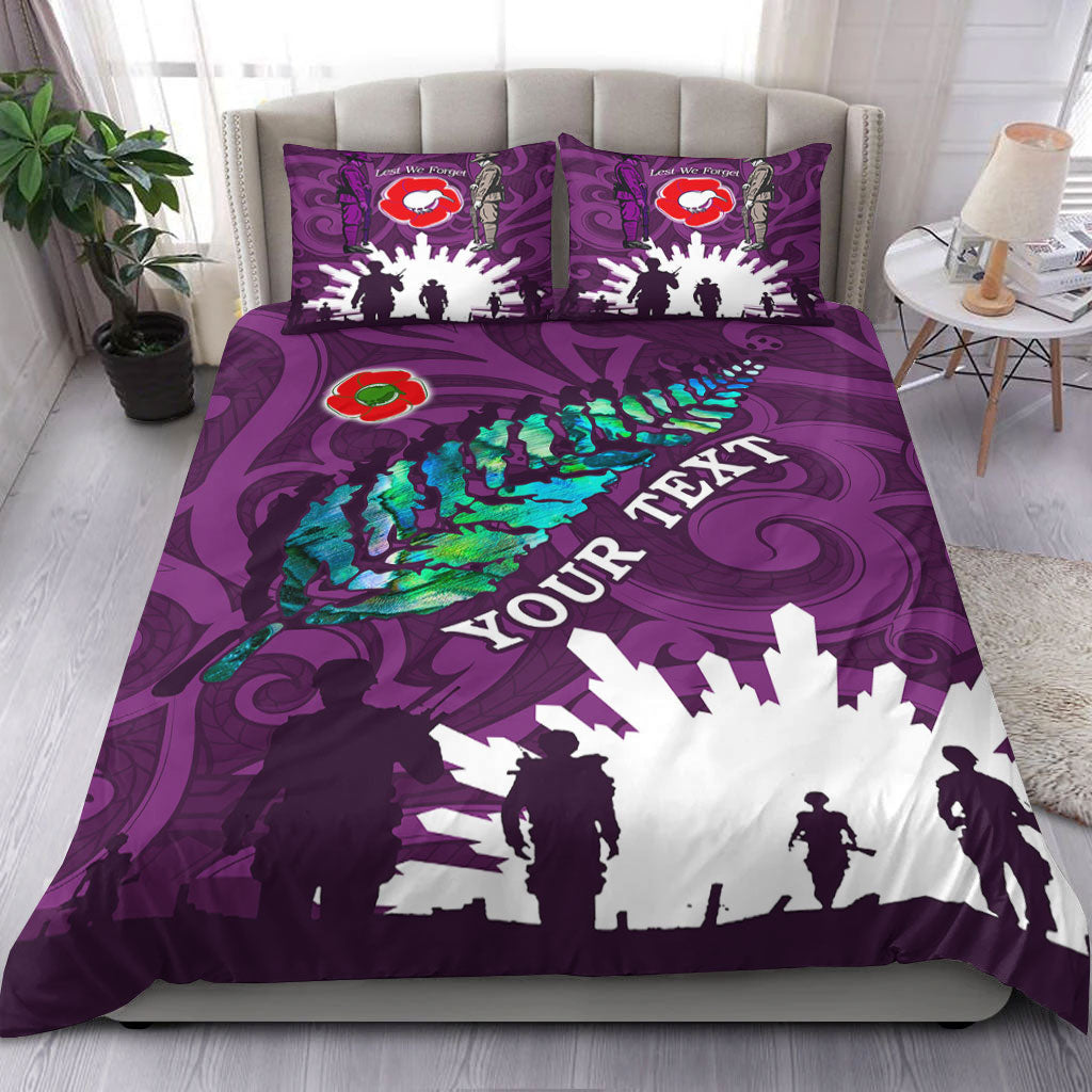 vibehoodie-bedding-set-custom-new-zealand-anzac-walking-in-the-sun-purple-bedding-set