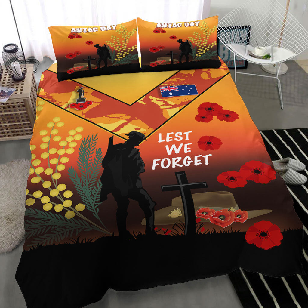 vibehoodie-bedding-set-australia-anzac-lest-we-forget-2022-orange-bedding-set