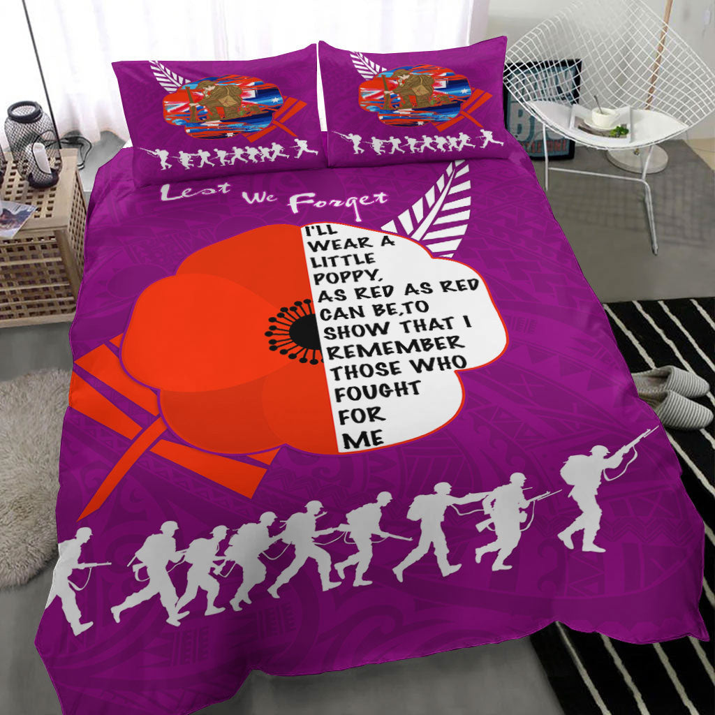 vibehoodie-bedding-set-new-zealand-anzac-red-poopy-purple-bedding-set