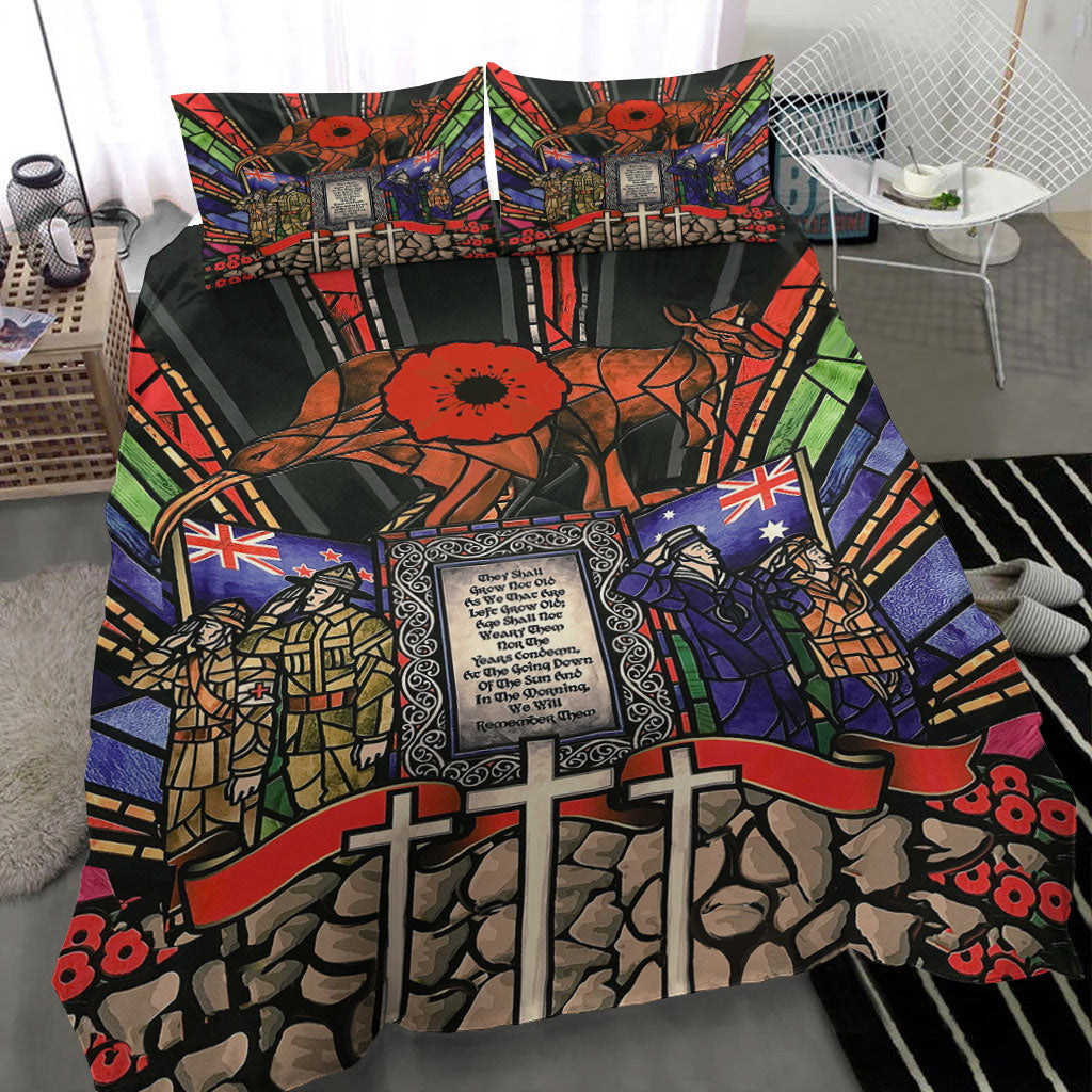 vibehoodie-bedding-set-anzac-day-lest-we-forget-australia-new-zealand-bedding-set