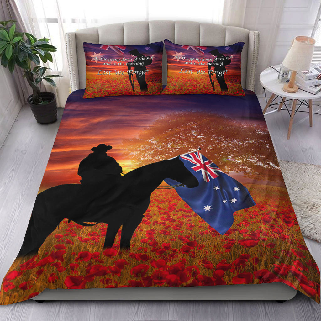 vibehoodie-bedding-set-australia-lest-we-forget-light-horse-silhouette-bedding-set