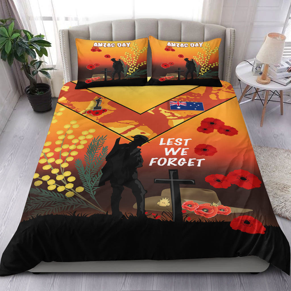 vibehoodie-bedding-set-australia-anzac-lest-we-forget-2022-orange-bedding-set