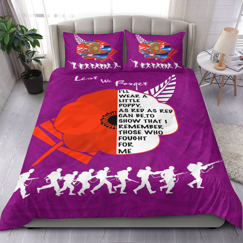 vibehoodie-bedding-set-new-zealand-anzac-red-poopy-purple-bedding-set