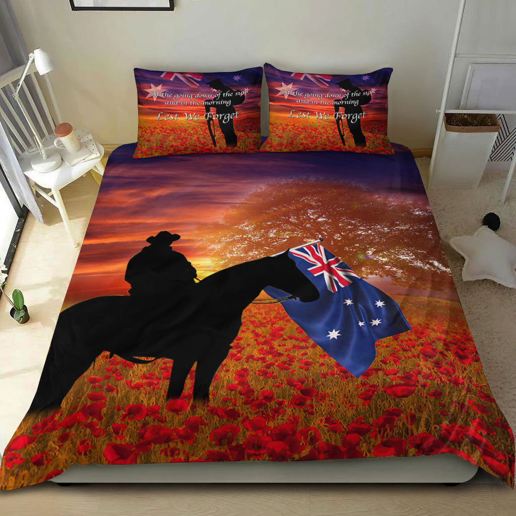 vibehoodie-bedding-set-australia-lest-we-forget-light-horse-silhouette-bedding-set