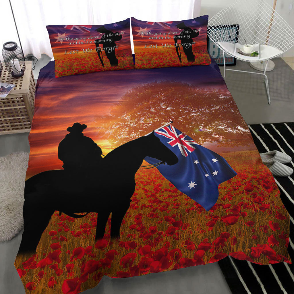 vibehoodie-bedding-set-australia-lest-we-forget-light-horse-silhouette-bedding-set