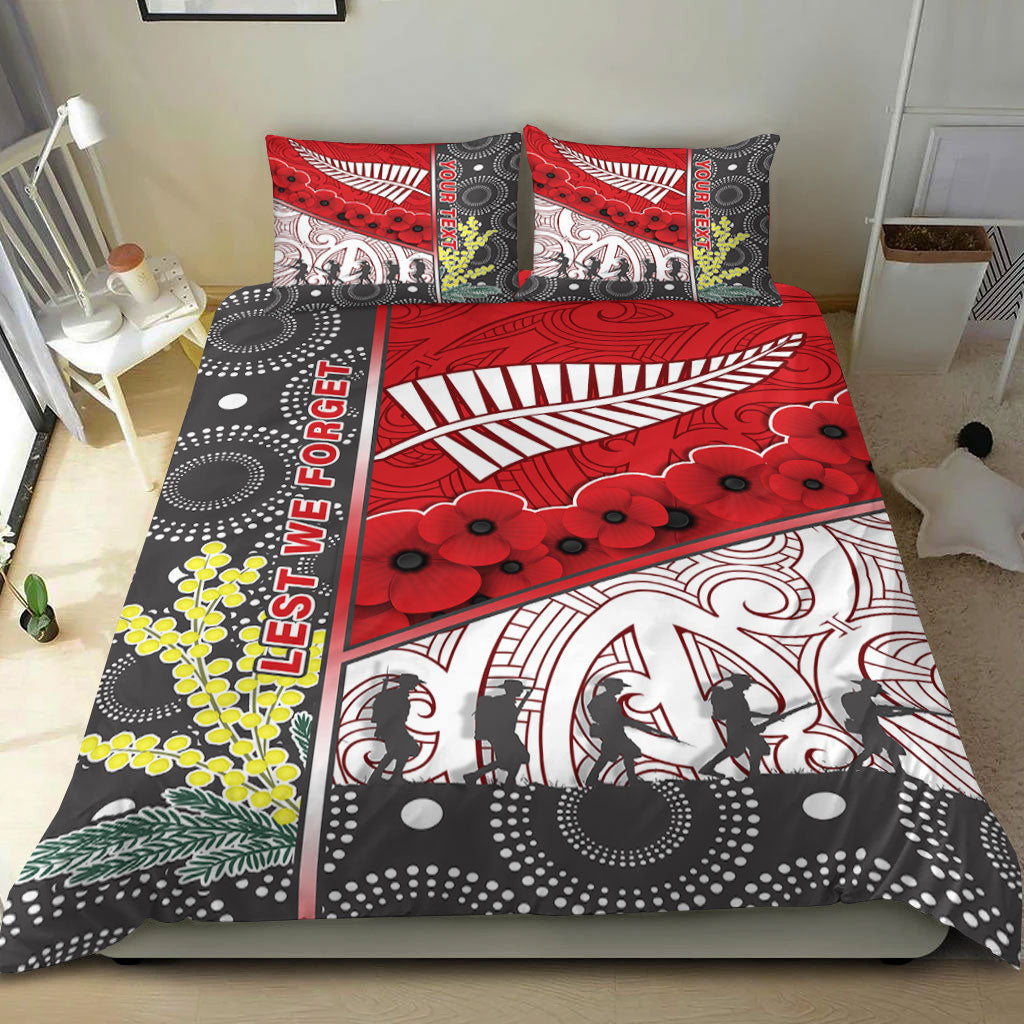 vibehoodie-bedding-set-custom-australia-indigenous-new-zealand-maori-anzac-red-bedding-set