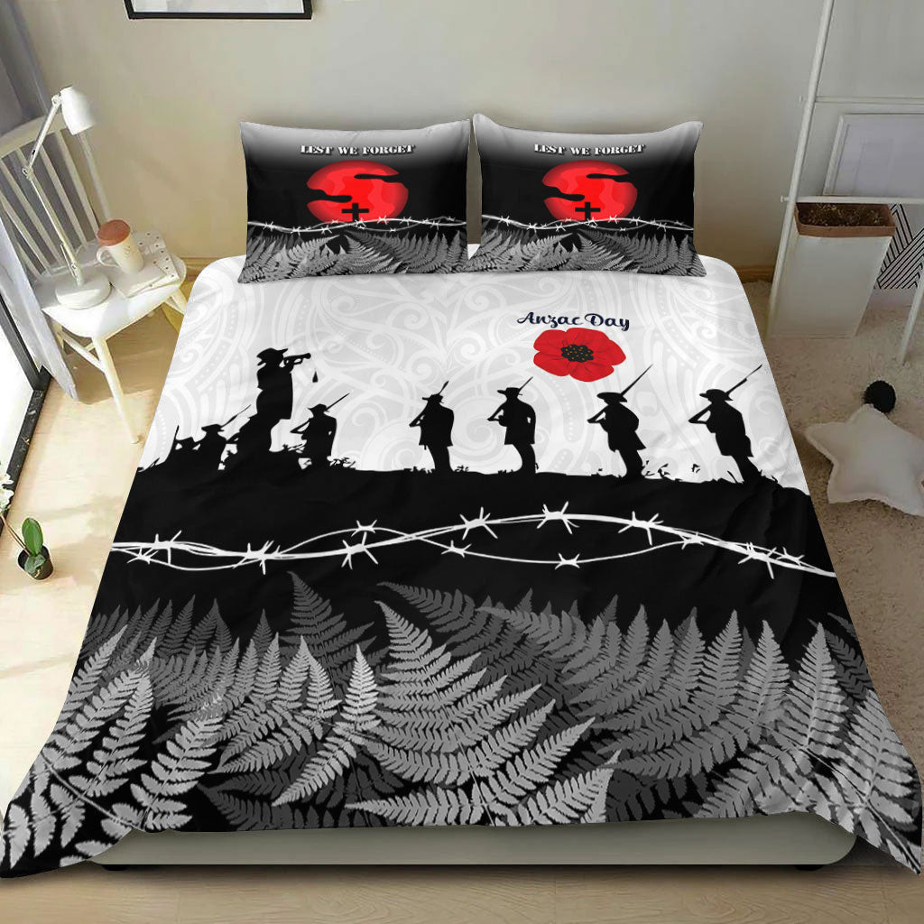 vibehoodie-bedding-set-new-zealand-anzac-day-silhouette-soldier-bedding-set