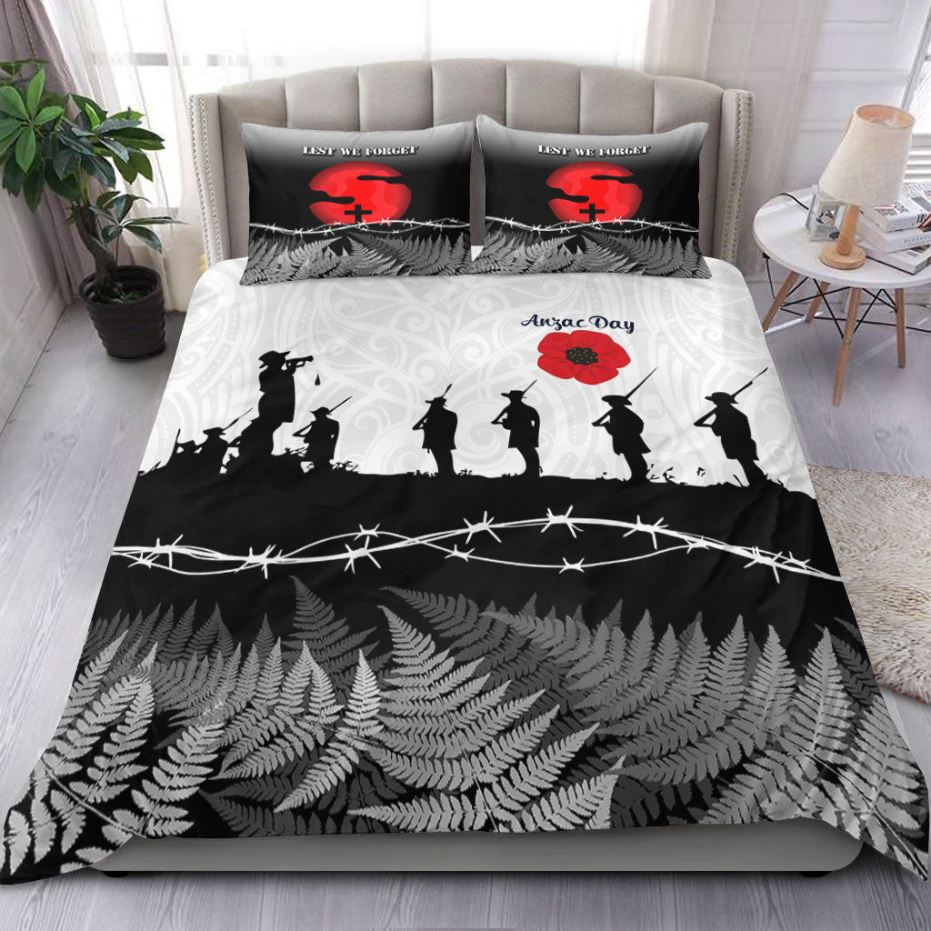 vibehoodie-bedding-set-new-zealand-anzac-day-silhouette-soldier-bedding-set