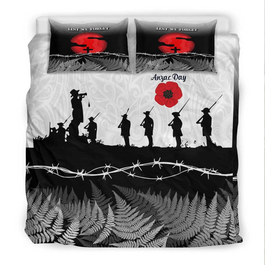 vibehoodie-bedding-set-new-zealand-anzac-day-silhouette-soldier-bedding-set