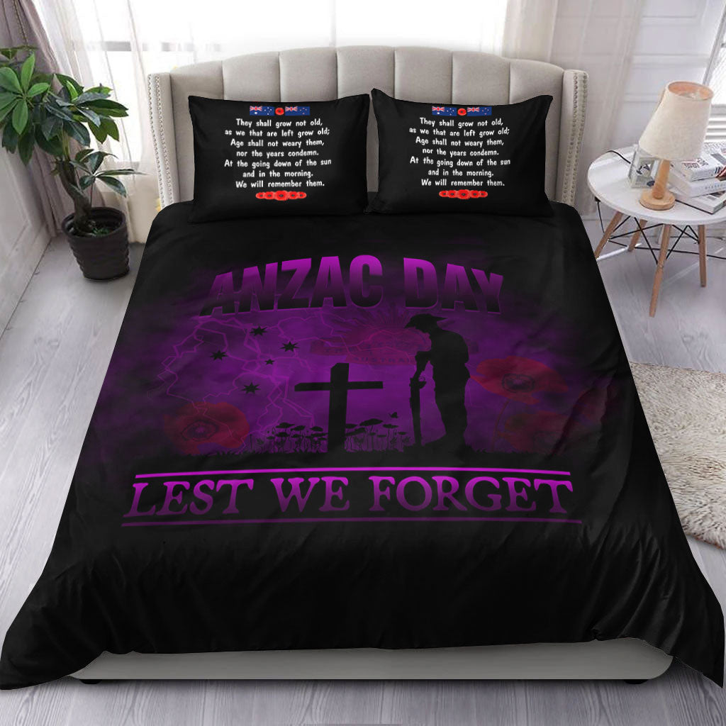 vibehoodie-bedding-set-anzac-day-remember-australia-new-zealand-purple-bedding-set