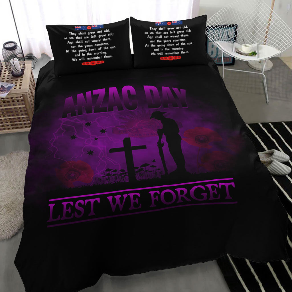 vibehoodie-bedding-set-anzac-day-remember-australia-new-zealand-purple-bedding-set