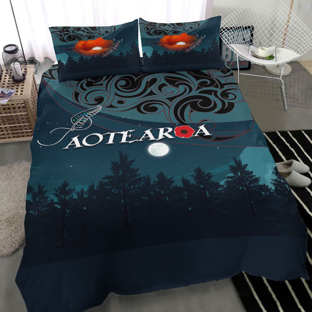 vibehoodie-bedding-set-new-zealand-paua-silver-fern-poppy-bedding-set