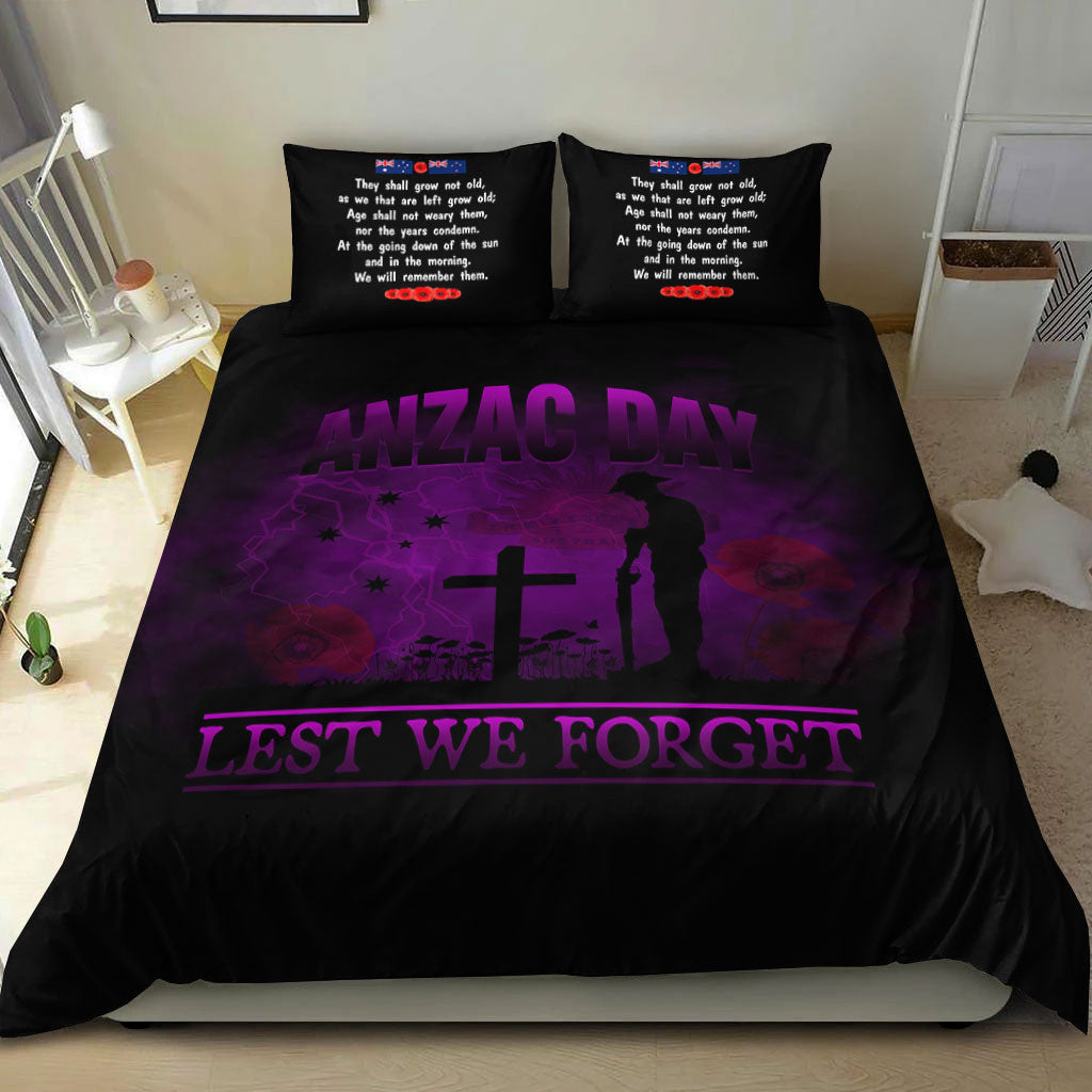 vibehoodie-bedding-set-anzac-day-remember-australia-new-zealand-purple-bedding-set